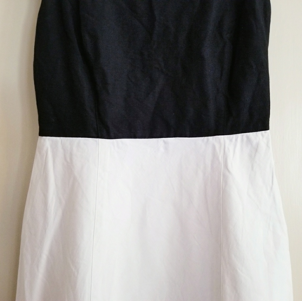 LOFT Petites Colorblock Linen Blend Dress - Picture 5 of 6